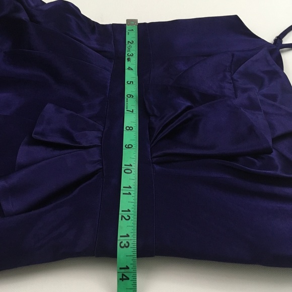 YOANA BARASCHI Indigo Satin Cocktail Dress, Sz 4 - Picture 6 of 8